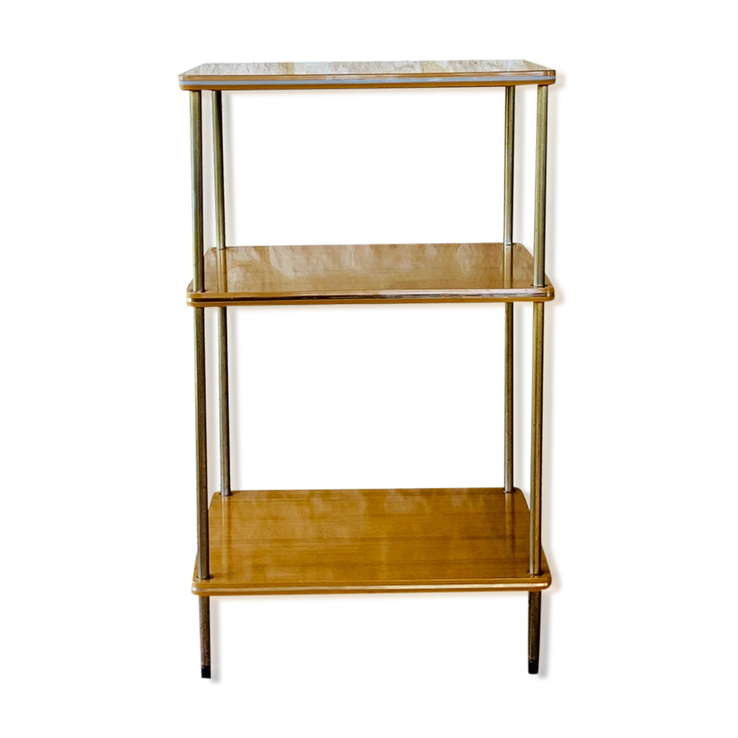 Side table with 3 vintage shelves 70s