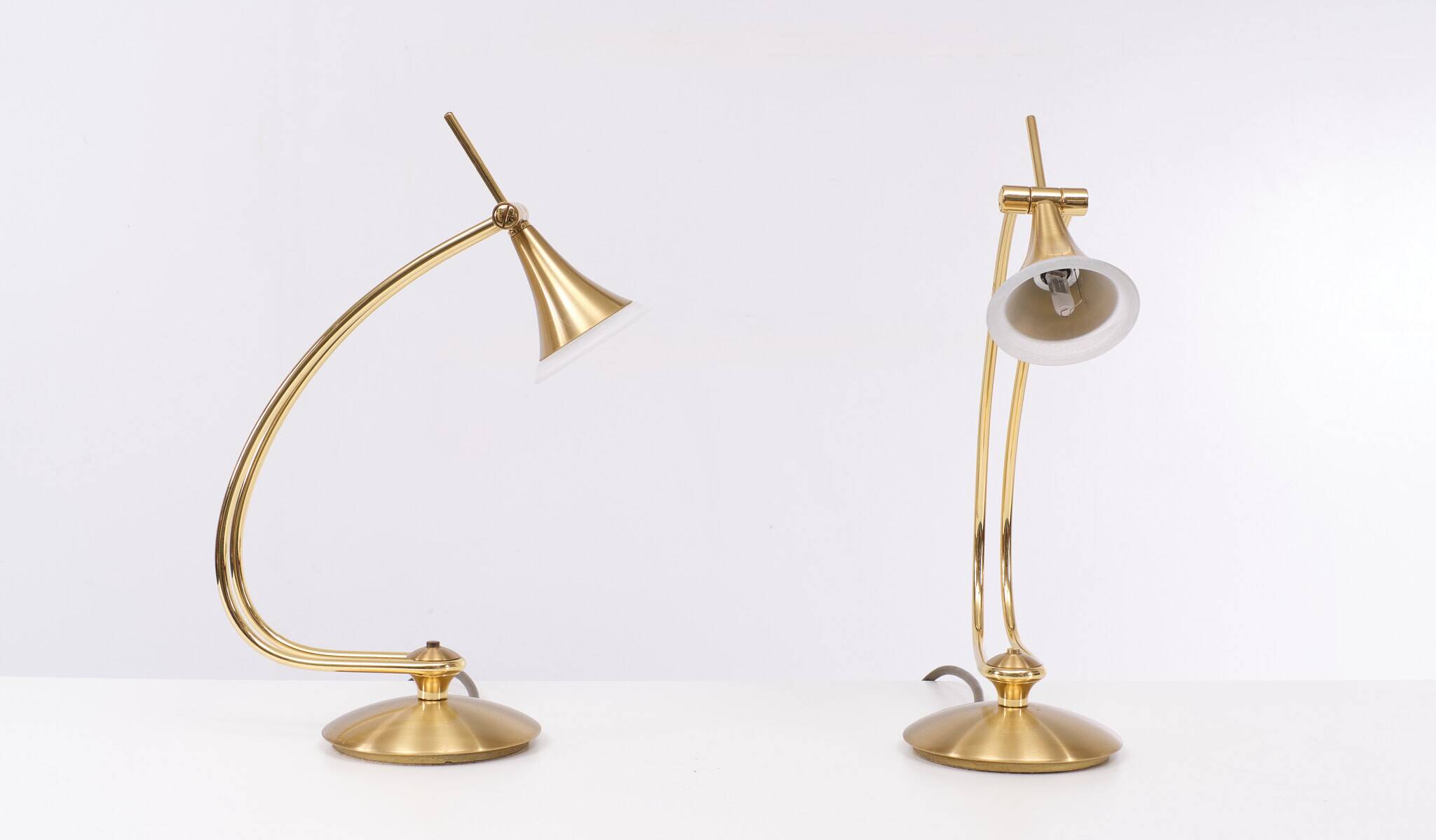 Holtkotter Brass Halogen Table lamps 1980s Germany