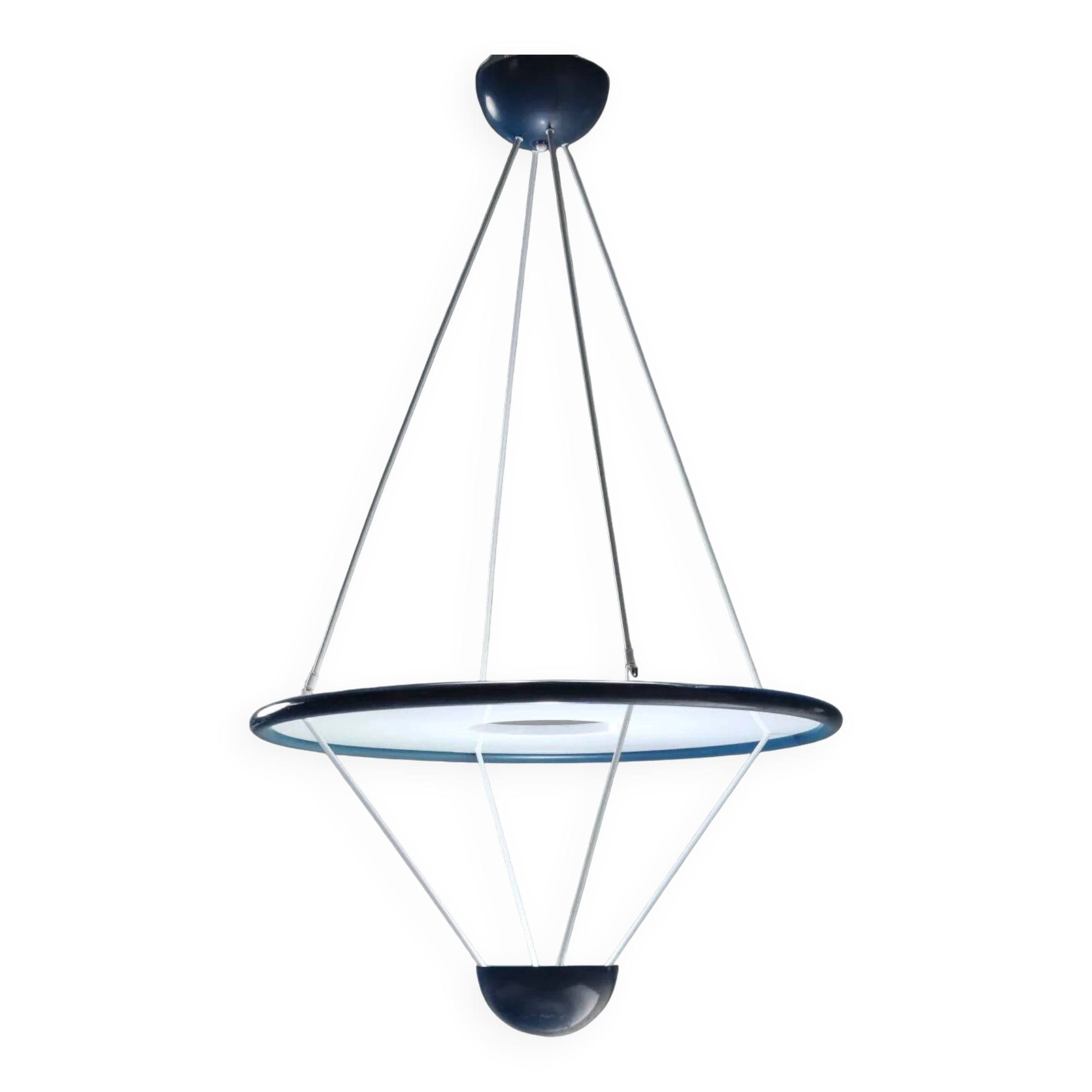 Lustre vintage Zonca en métal émaillé, design, Italie, années 1980
