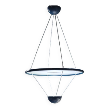 Vintage Zonca enamelled metal chandelier, design, Italy, 1980s