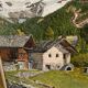 Oil on canvas mountain landscape Alps