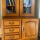 Showcase library in solid wood with two sections