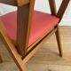 Vintage armchair from the 50s/60s – wood & red faux leather – Scandinavian style