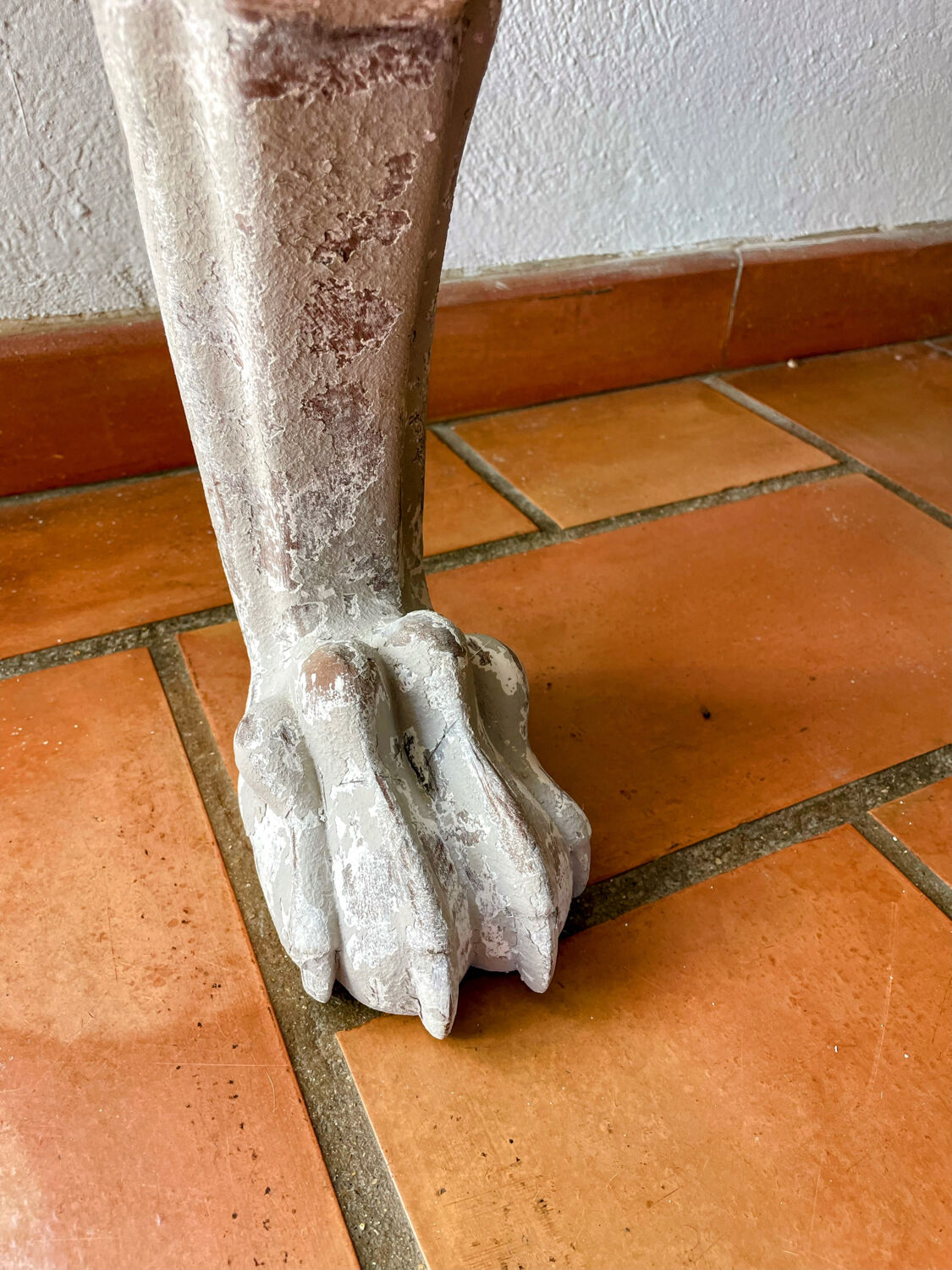 Empire style console table in wood and marble