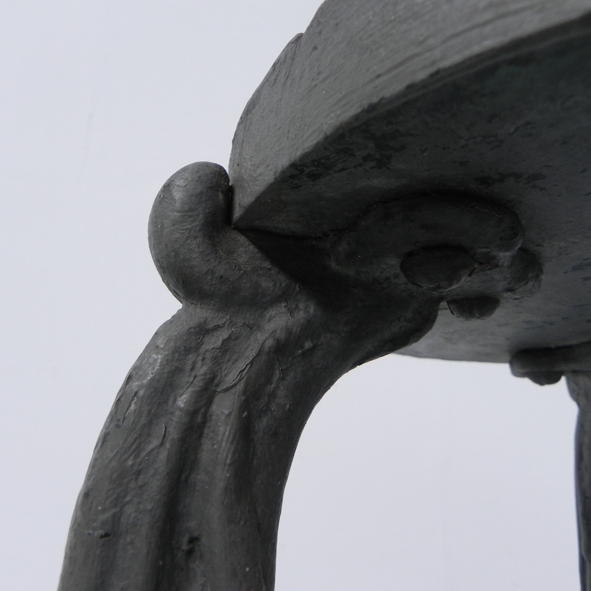 Art Nouveau stool on 3 cast iron legs