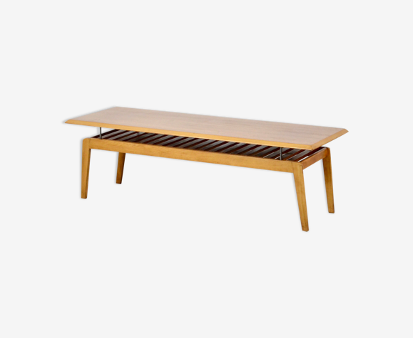 Midcentury danish two tier walnut coffee table