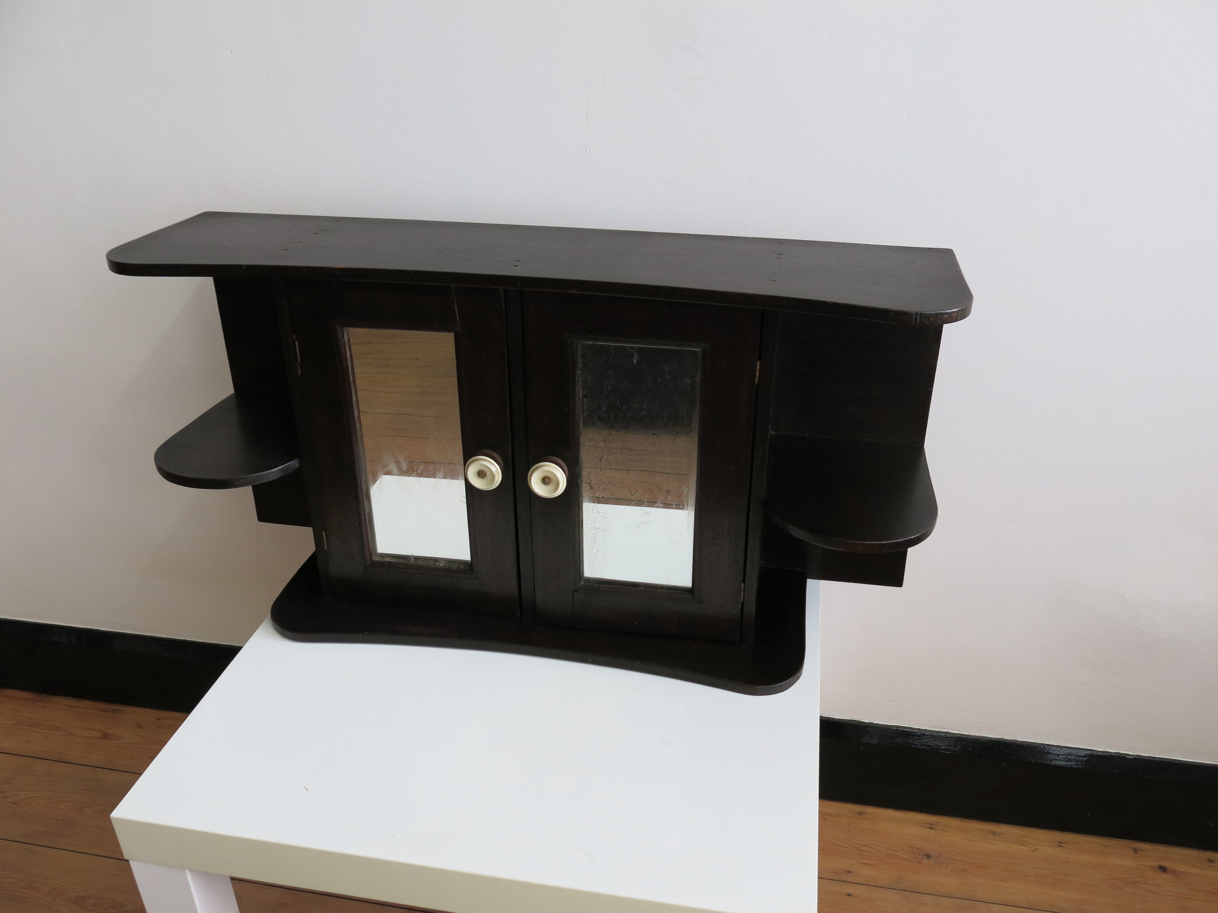 Old mirror wall-mounted toilet cabinet