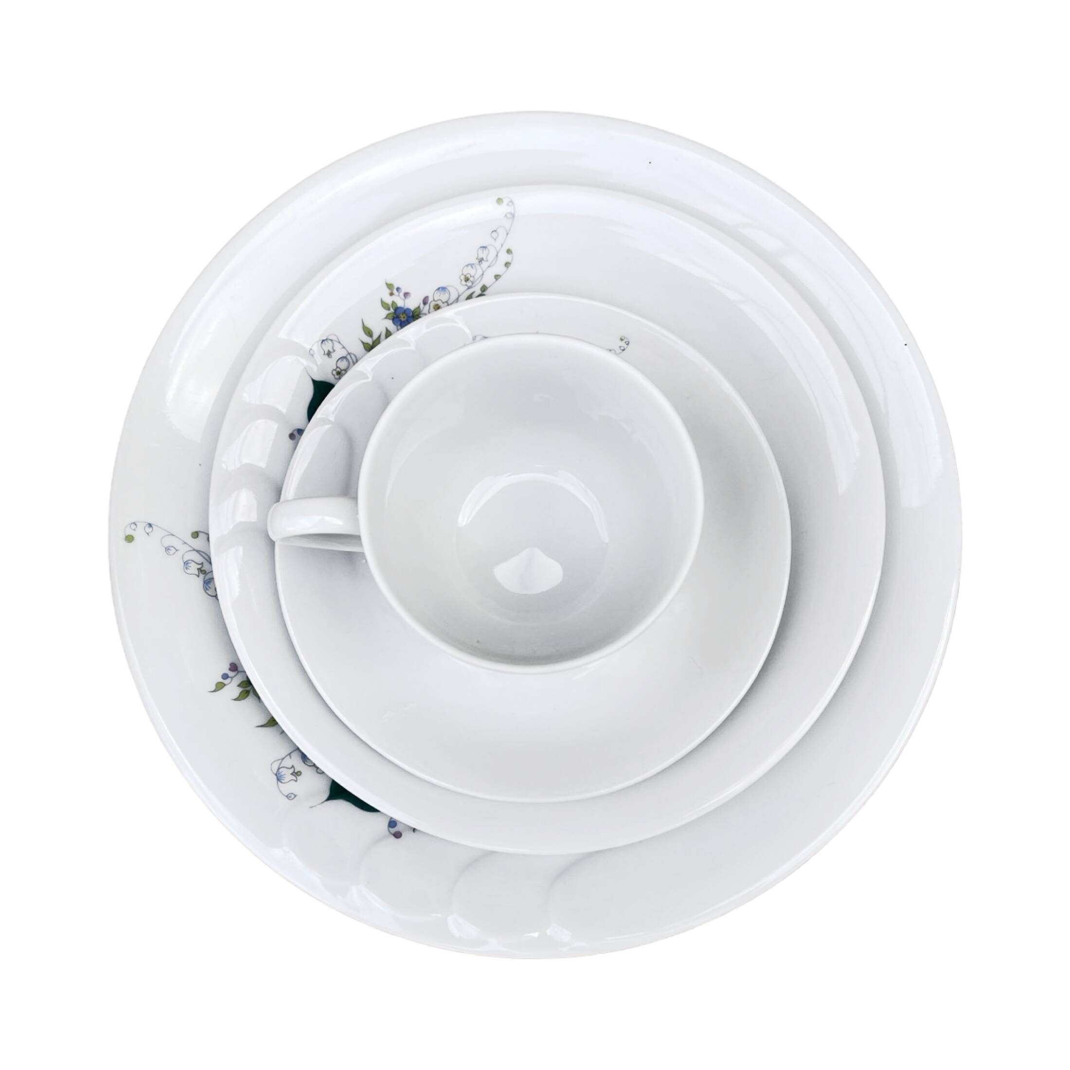 Porcelain breakfast set Wawel, Poland 1980s - set of 4