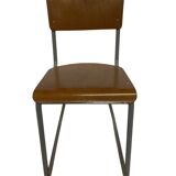 Vintage school chair 1960s minimalist design wood and metal
