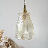 Amber cut glass tulip lamp