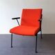Chaise longue 'Oase' rouge avec accoudoirs de Wim Rietveld pour Ahrend de Cirkel, 3 disponibles