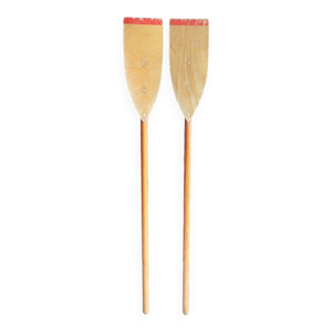 2 rames de canoë anciennes - bois