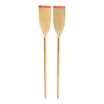 2 Old Wooden Canoe Oars