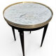 Bouillotte table in Louis XVI style made of blackened wood, marble, and brass.
