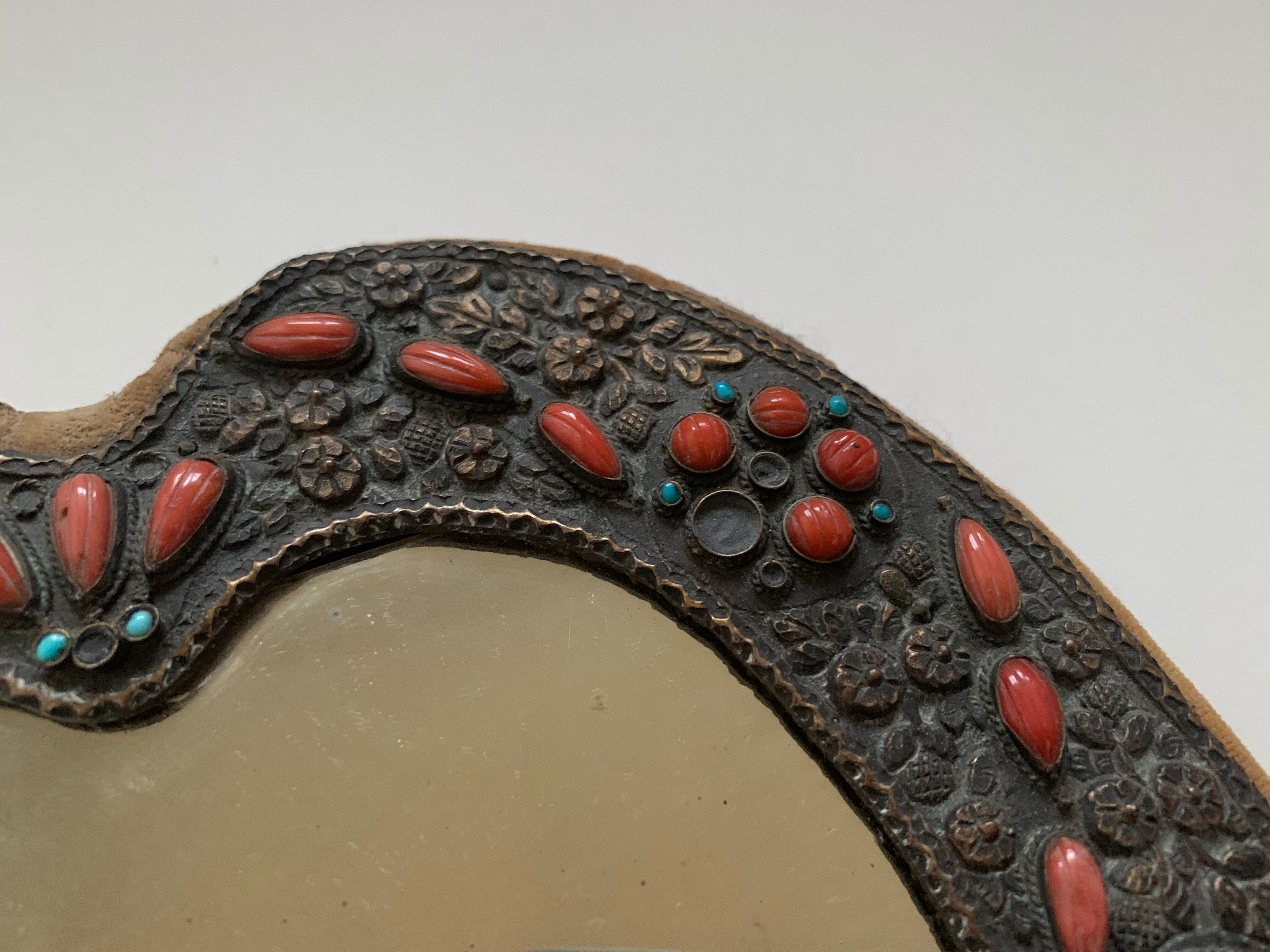 Mirror wall the vintage oriental style, 22x19 cm