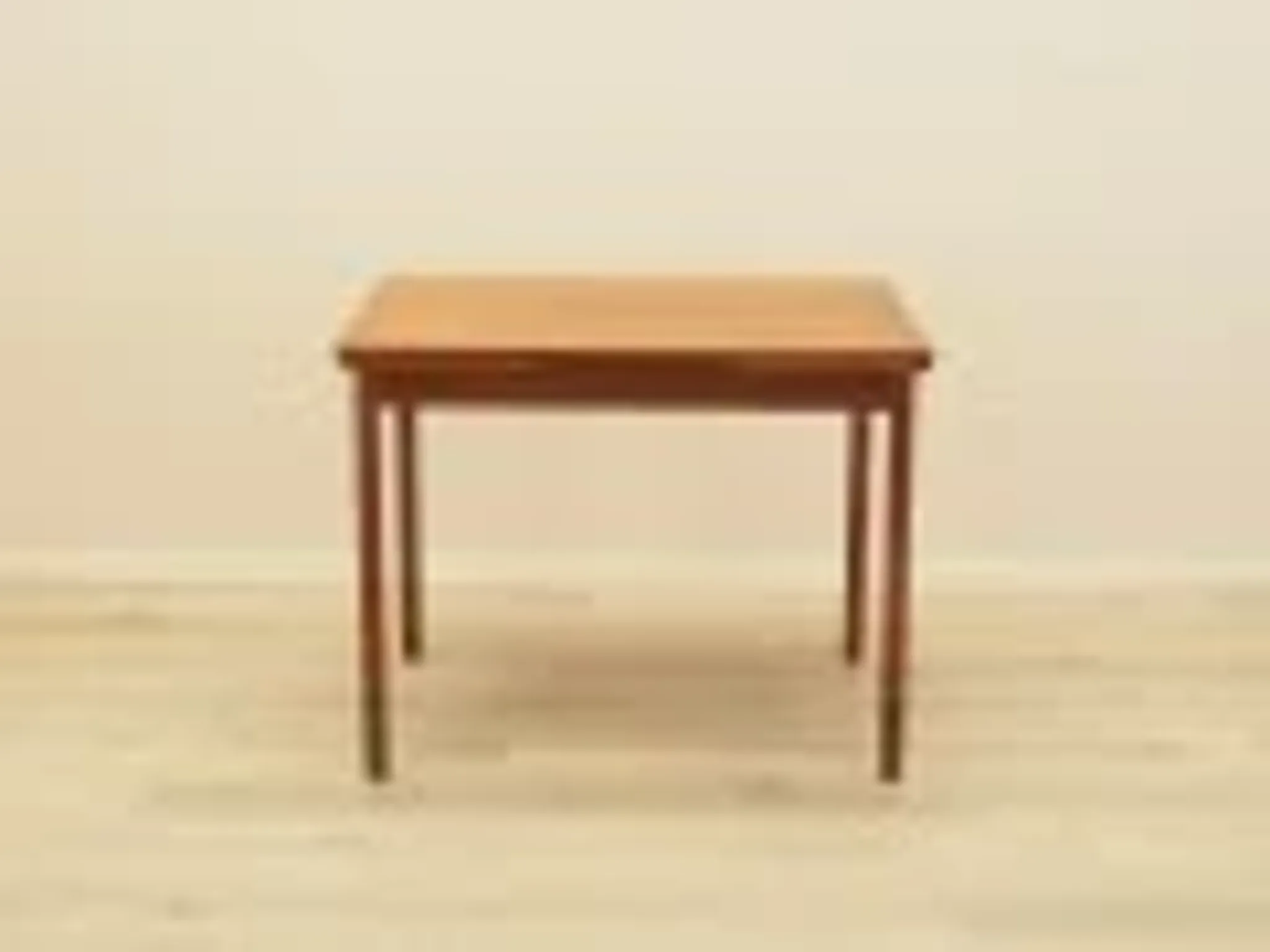 Danish teak extending dining table on solid wood legs, 1970s