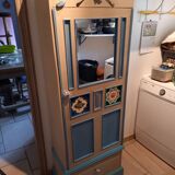 Old Indian painted wooden wardrobe