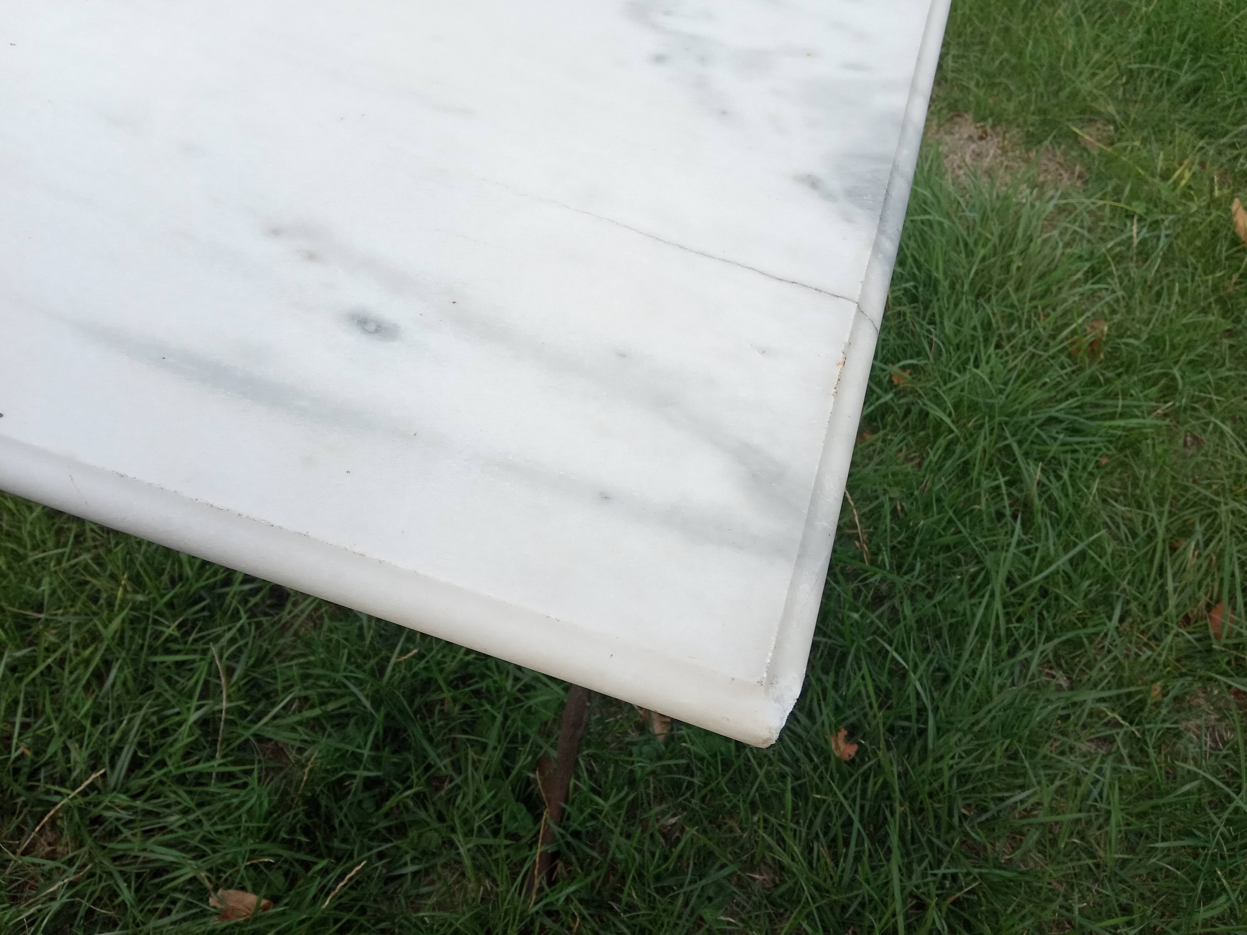 Marble and cast iron bistro table