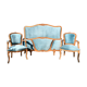 Ensemble lit corbeille et 2 fauteuils cabriolet style Louis XV