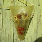 Pair of vintage resin sconces with vegetable inclusion