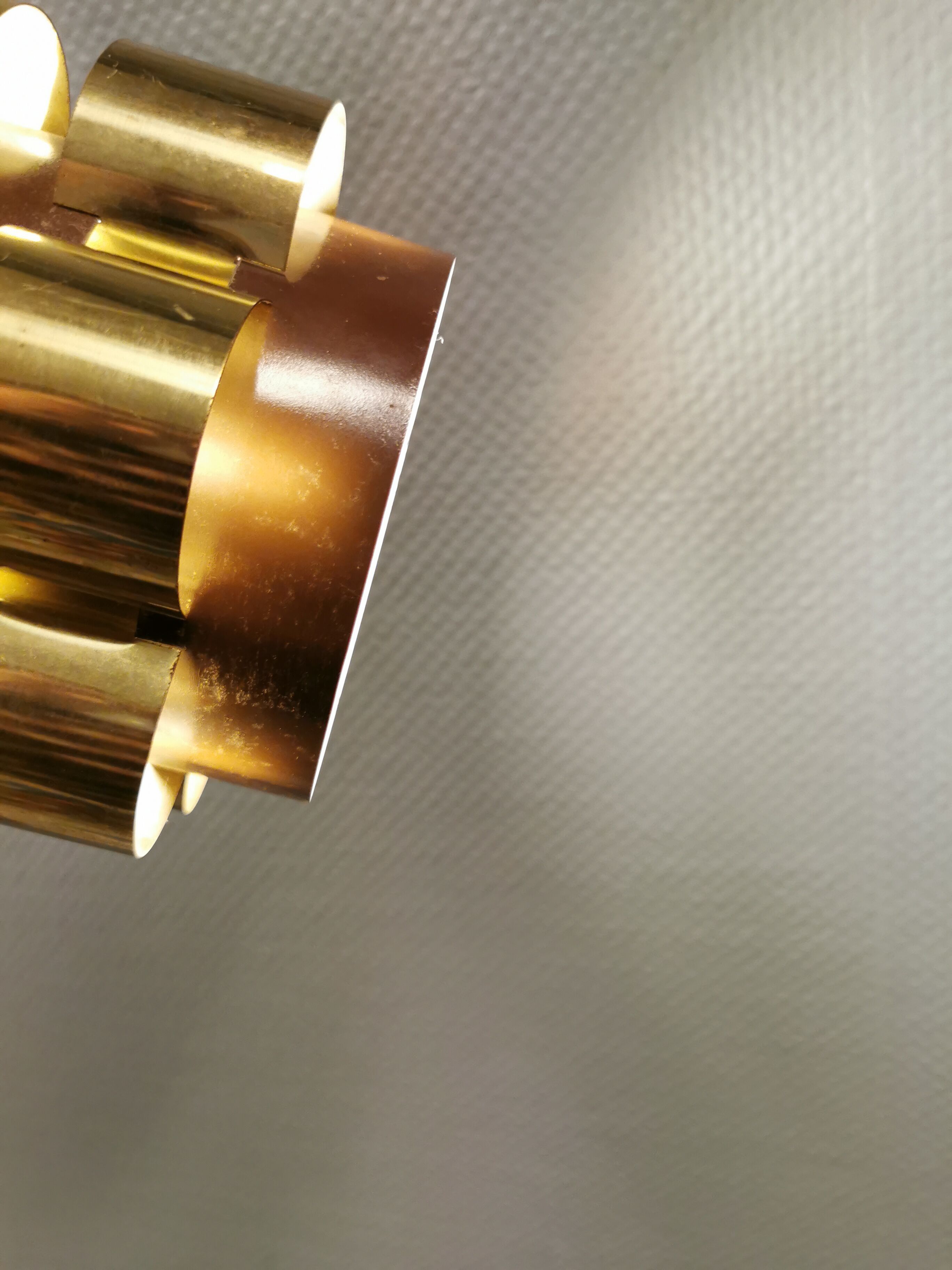 Danish hanging lamp from the 70s, in thin cut metal.