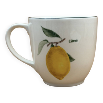 Fruit pattern mug (lemons & apricots)