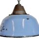Industrial Blue Enamel and Cast Iron Pendant Lamp, 1960s