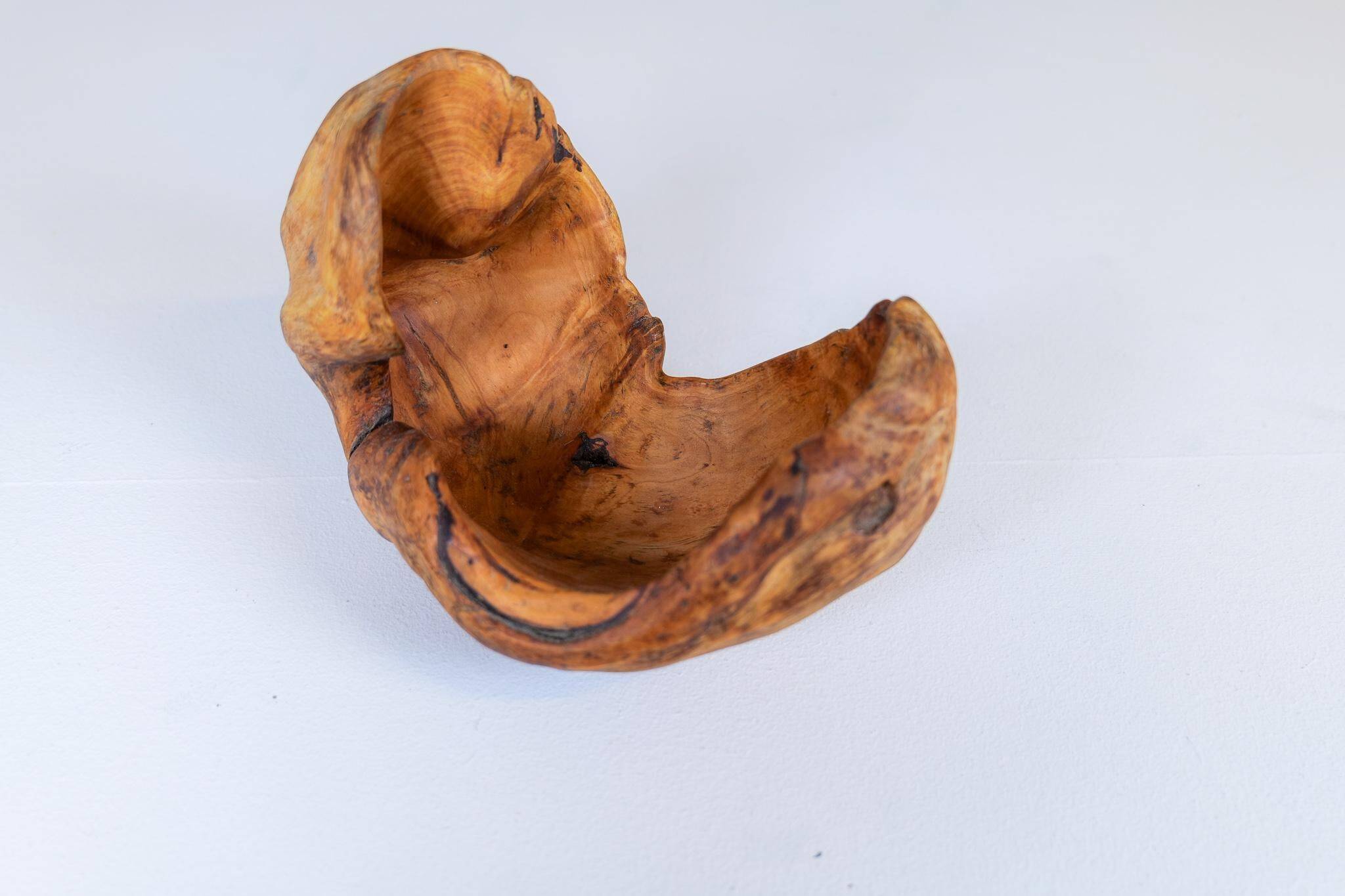 Organic birch wood bowl of Swedish folk art, from the 1960s.