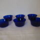 6 duralex cobalt blue glass ramekins