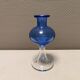 Vase with trumpet-shaped foot, in translucent and blue glass, model Lagune, 1974.
