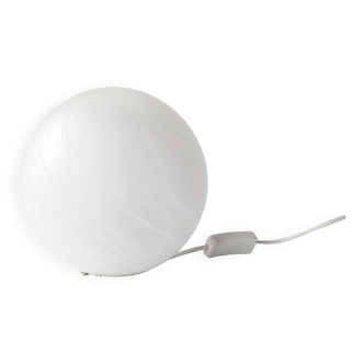 Lampe boule vintage Honsel en verre dépoli, effet lune