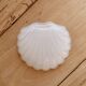 Vintage shell-shaped white moulded glass dish