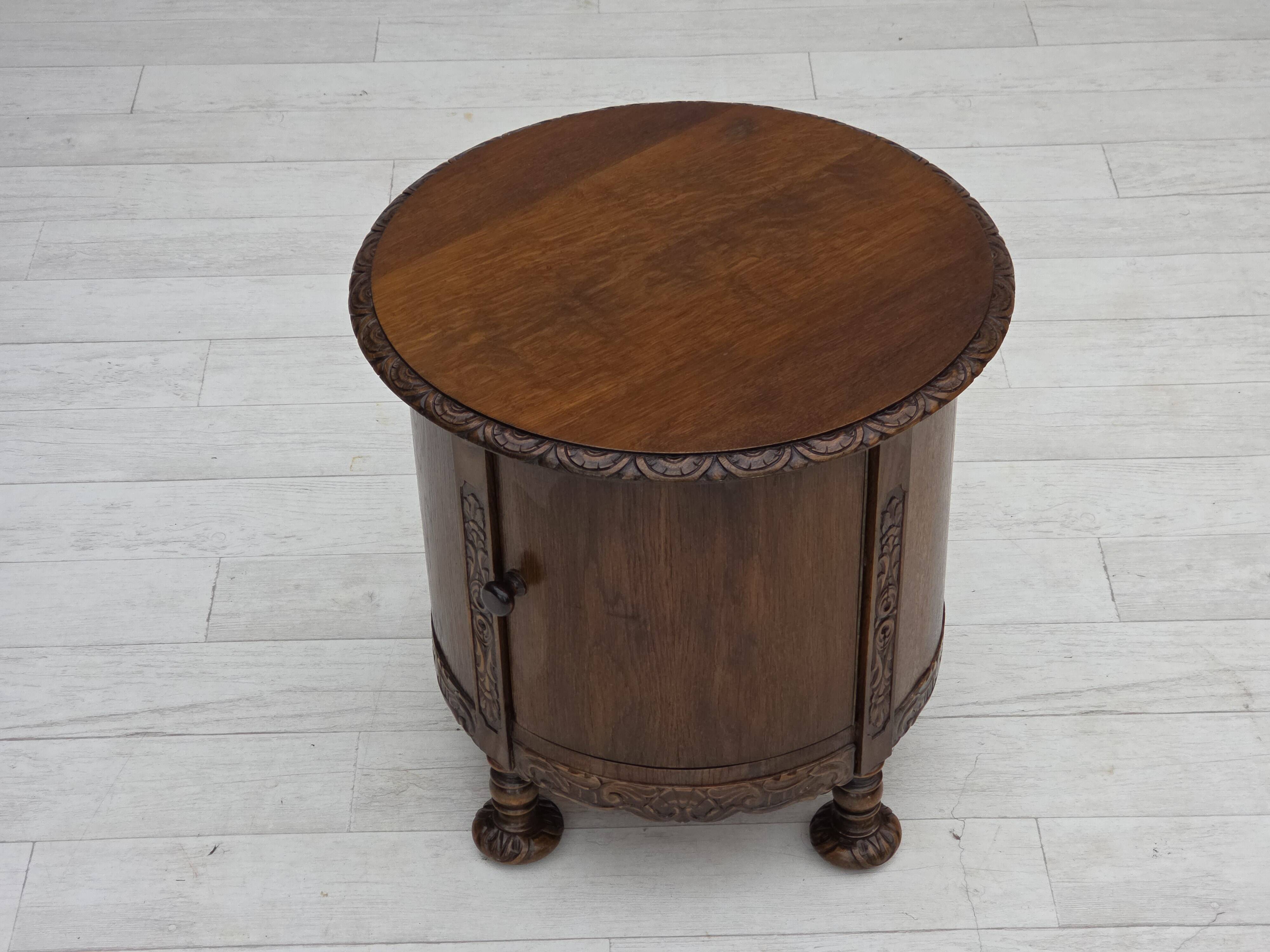 1930s, Scandinavian side cabinet, dark oak wood.