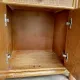 Large arch bookshelf "Pacific Rattan" sun cane bohemian chic