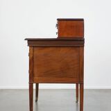 Original English Empire style desk with intarsia inlaid wood, 19th century