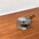 Brutalist Scandinavian candle holder in metal and glass by Gunnar Ander for Ystad, 1960s.