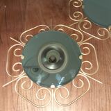 Pair of 60s golden metal mirrors