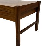 Vintage low sideboard with drawers 70's walnut veneer design