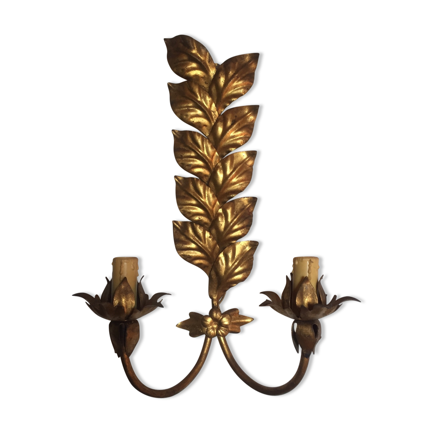 Wall lamp golden leaves