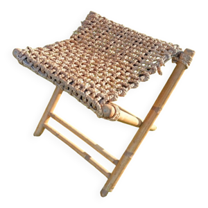 Tabouret bambou rétro