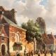 Old Oil Painting Copper Jan Beekhout Street Scene Dutch Middle Ages