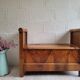 Antique wooden chest bench