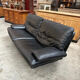 Black leather sofa – Italian design – 1980s