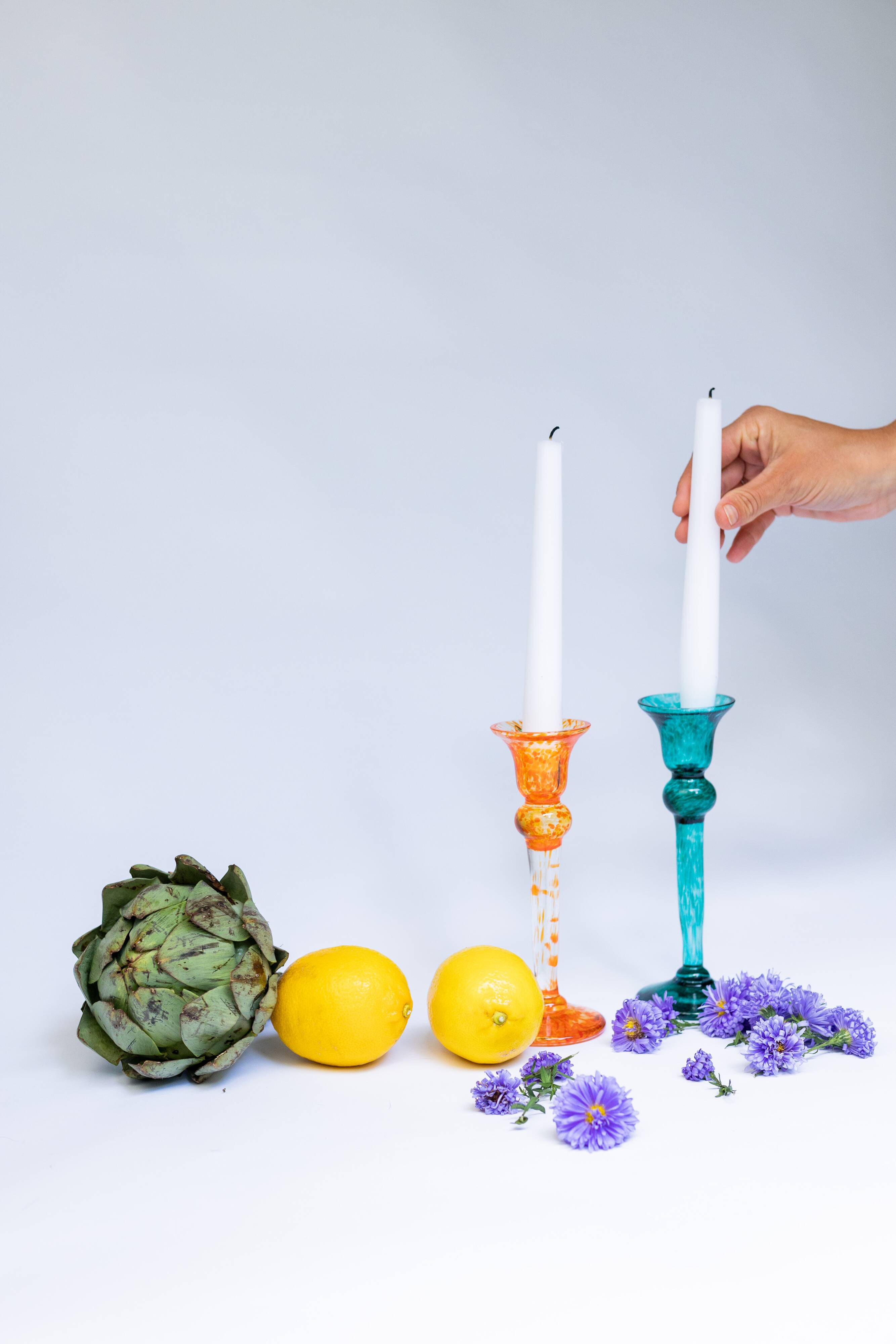 Mouth blown candlestick