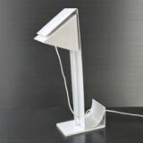 Vintage 1980s lamp in white lacquered metal