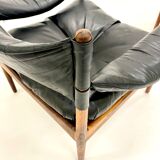 Pair of Modus armchairs in rosewood and leather, Kristian Solmer Vedel for Soren Willadsen 1960