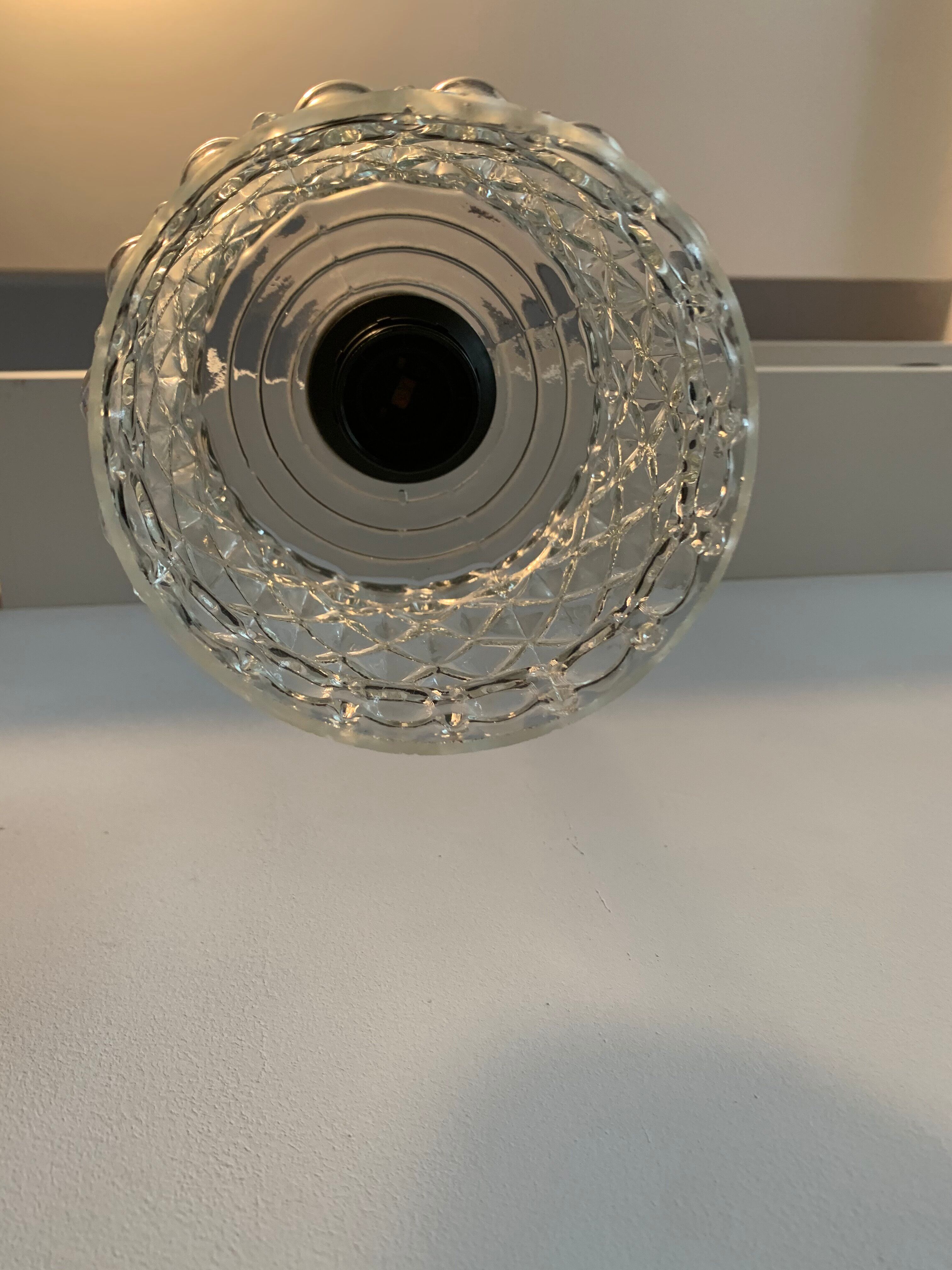 Transparent glass hanging lamp