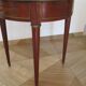 Bouillotte side table - mahogany veneer - white marble - Louis XVI - 1950