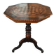 Table ancienne incrustée, jeu de dames, jeu d'échecs, Italie du XIXe siècle
