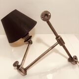 Articulated wall light in patinated nickel Chehoma 1987